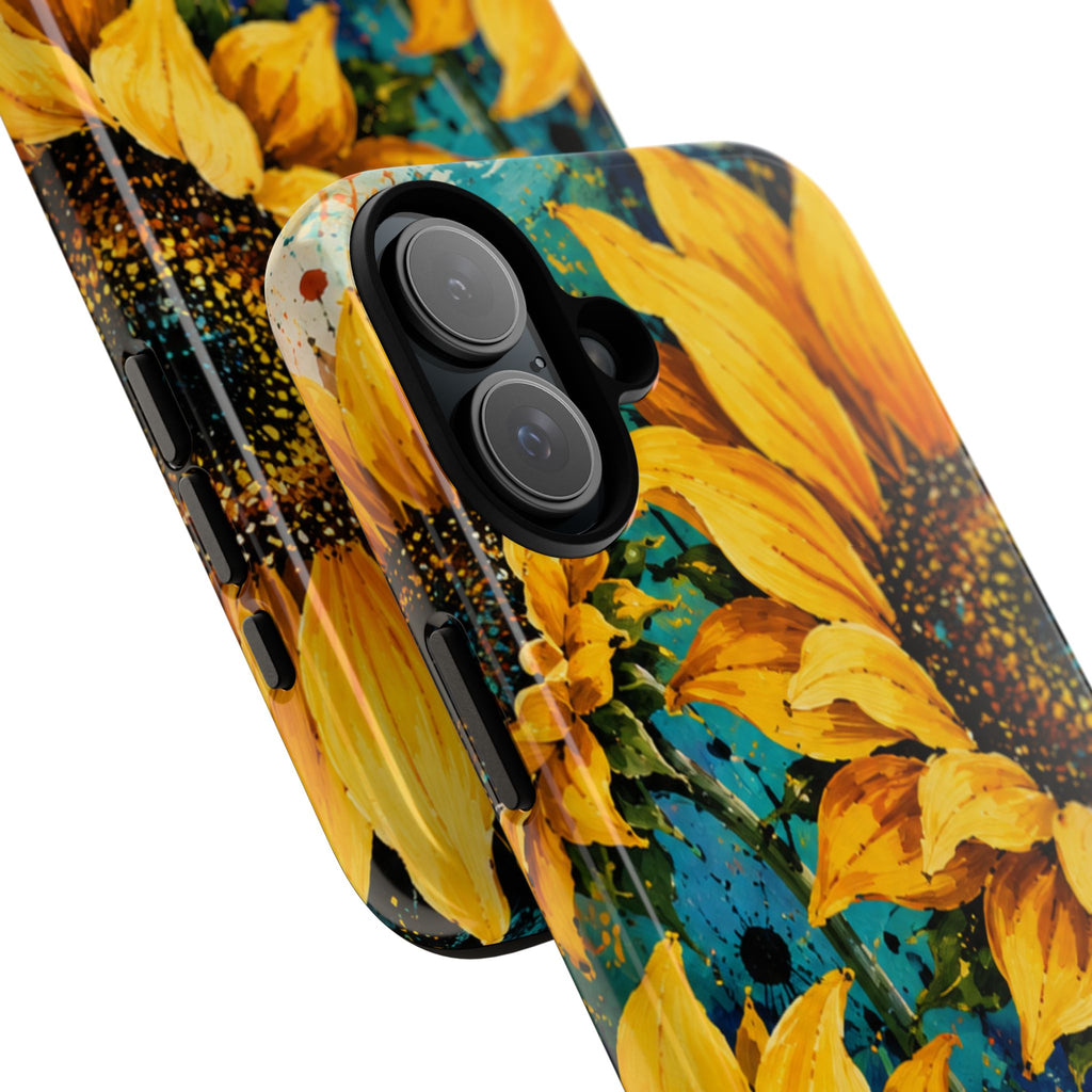 Sunflower Art Phone Case — Vibrant Yellow Floral Tough Case
