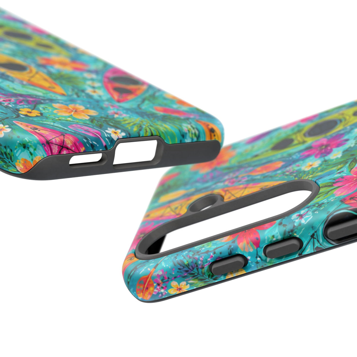 Tropical Kayak Phone Case – Colorful Floral Waterproof Pattern