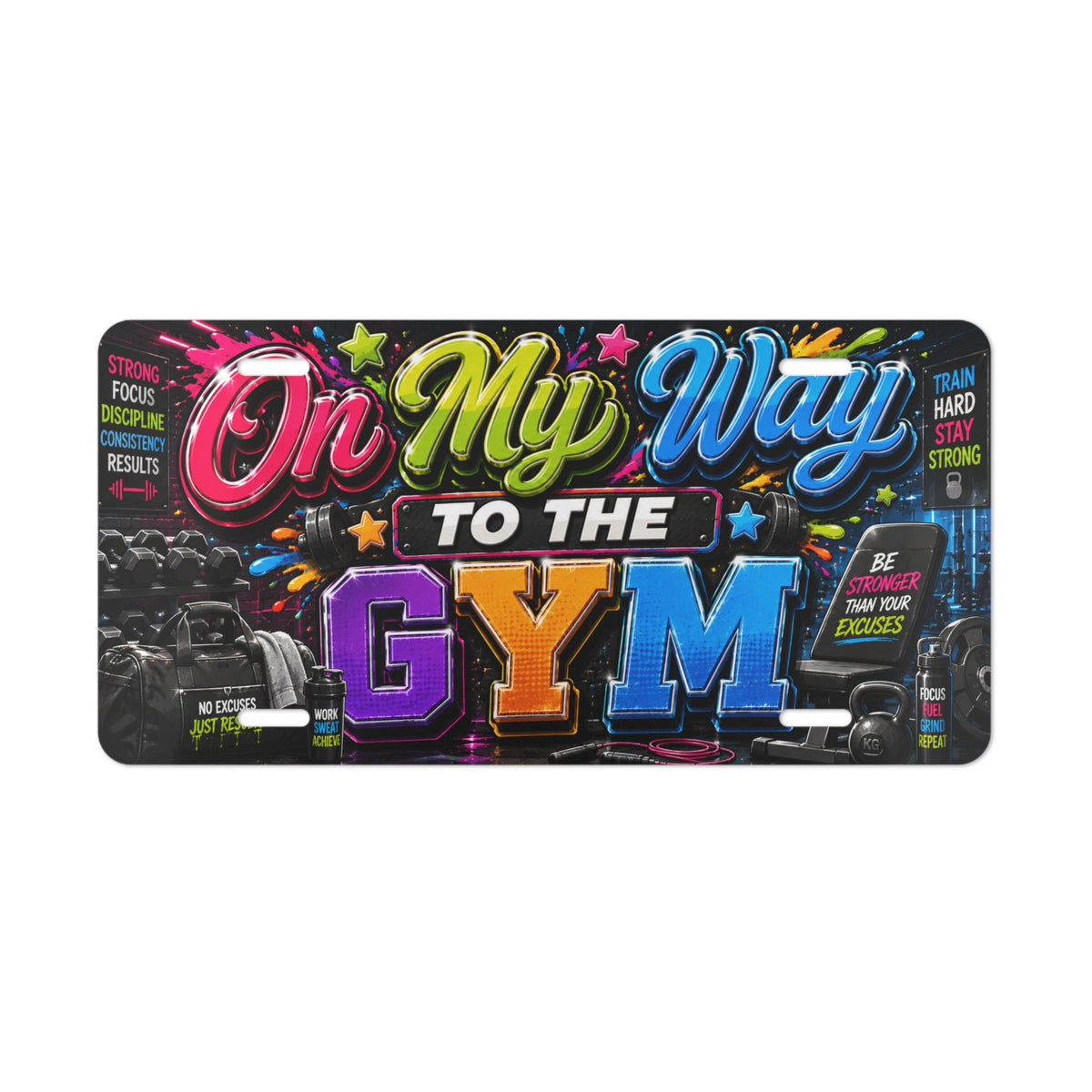 On My Way to the Gym Vanity Plate | Fitness License Plate