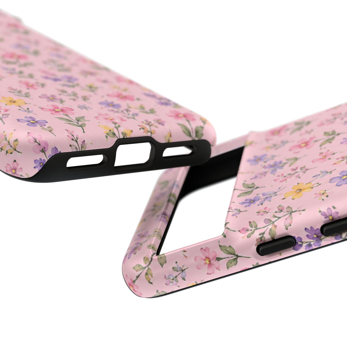 Floral Pink Tough Phone Case — Pastel Wildflower Protective Case