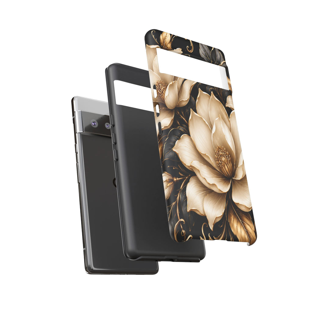 Floral Tough Case — Elegant Gold Magnolia Phone Case