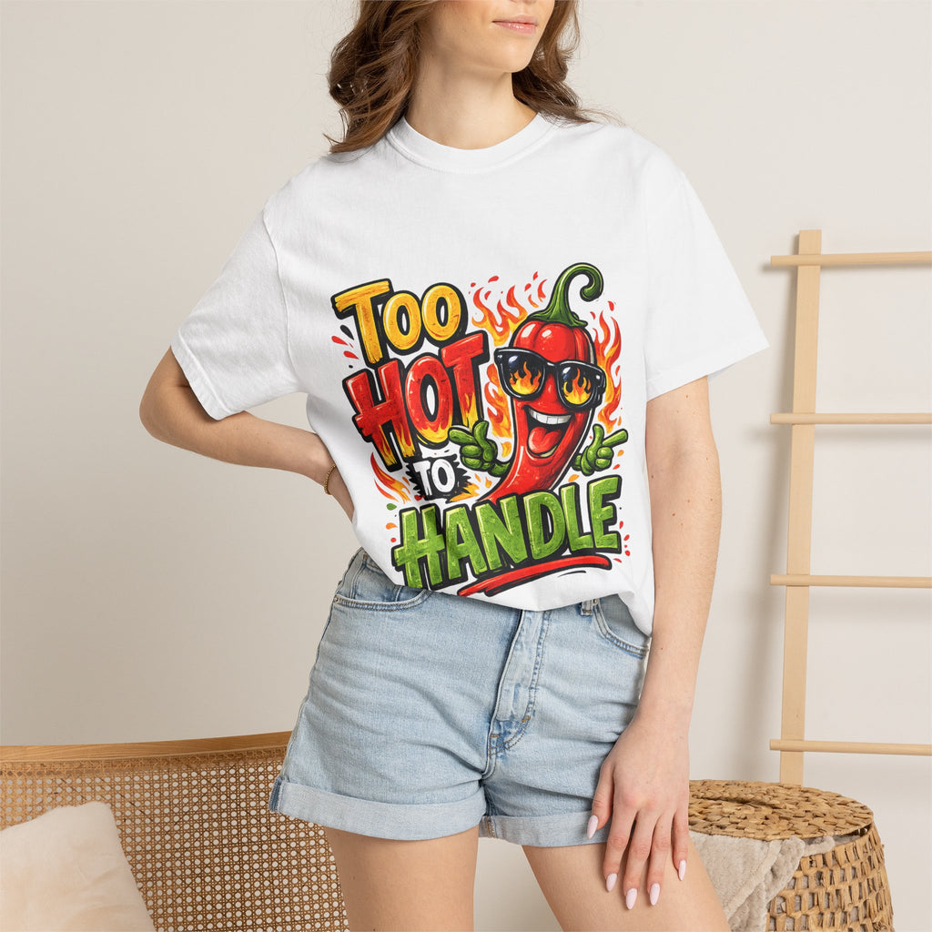 Too Hot to Handle pepper graphic T-shirt | spicy chili design