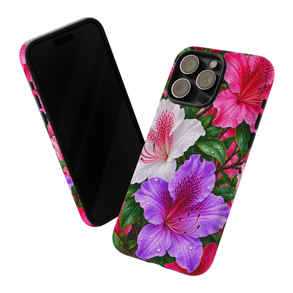Floral Azalea Phone Case — Vibrant Pink & Purple Blossom Protection