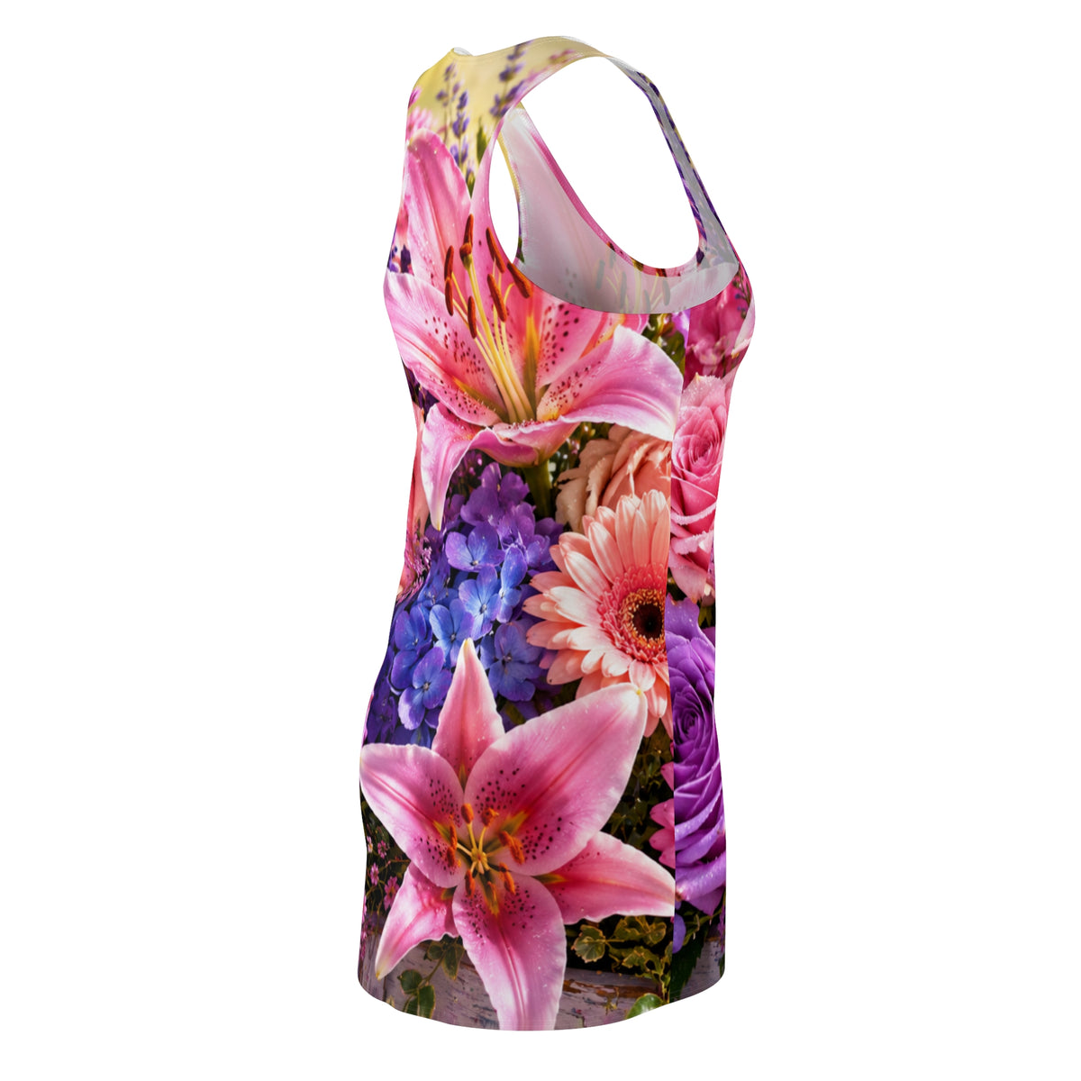 Pink Lily Floral Racerback Dress | All Over Print