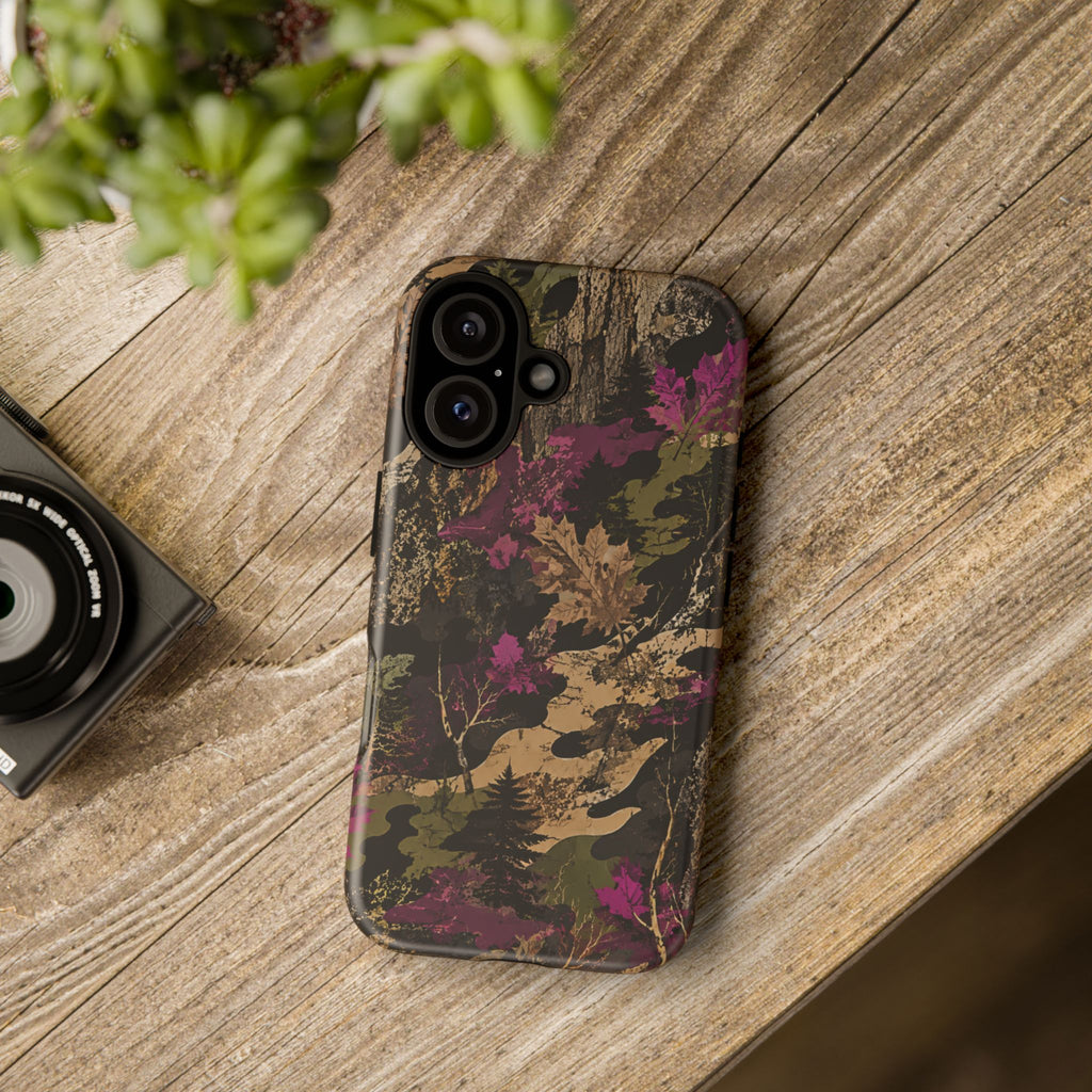 Camo Floral Tough Phone Case — Rugged Nature-Inspired Protection