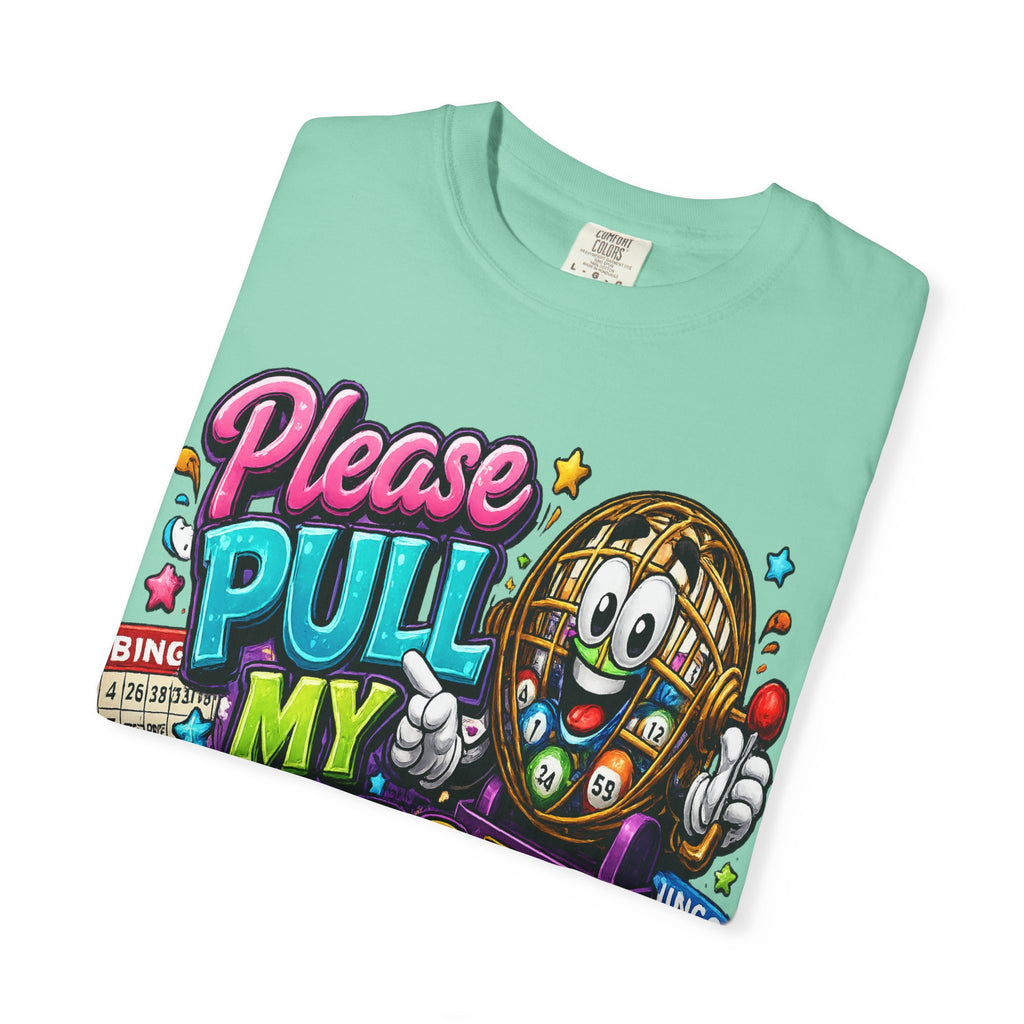 Please Pull My Balls bingo T-Shirt | Funny Lottery Ball Cartoon
