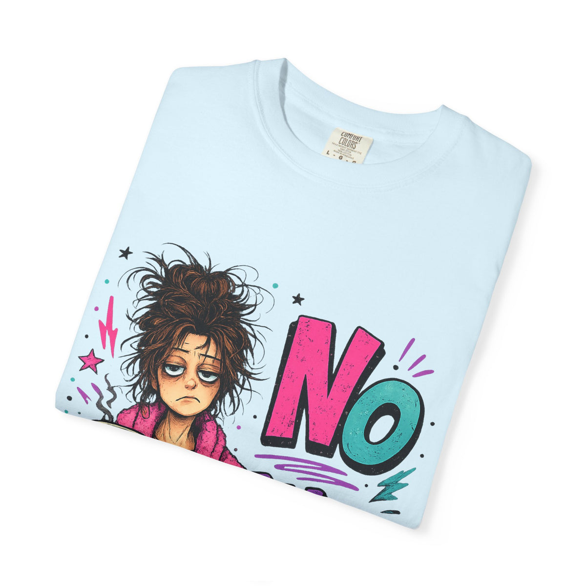 No Talkie Graphic T-Shirt | Grumpy Coffee Girl Illustration