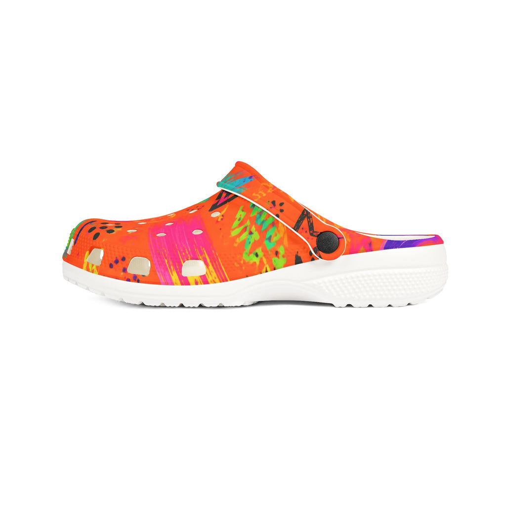 Bright Tropical Floral EVA Foam Clogs — Colorful Garden Slip-On Shoes