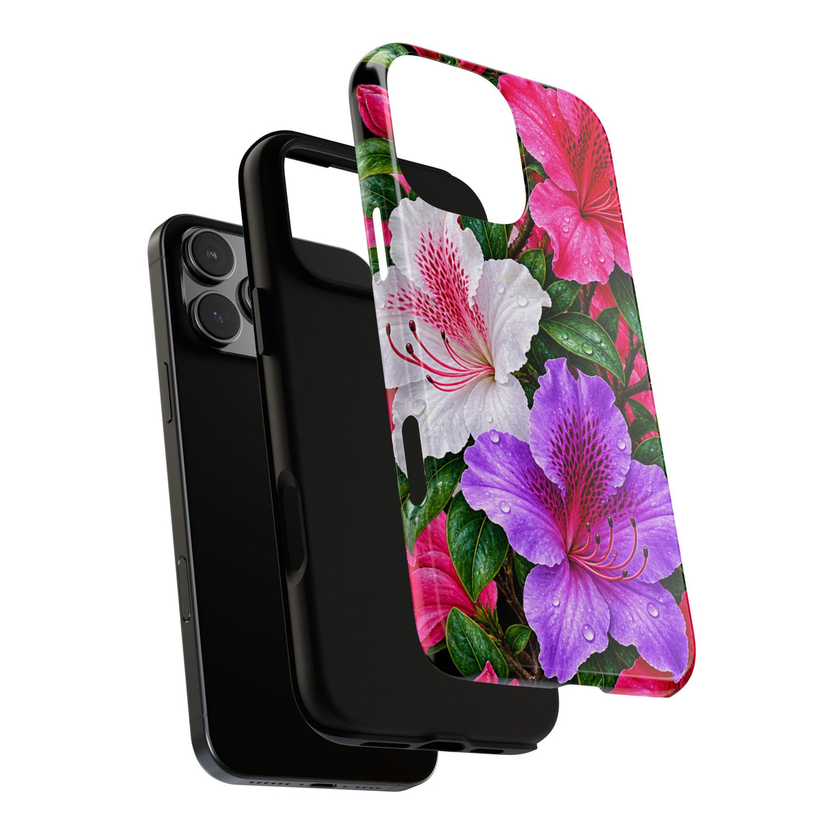 Floral Azalea Phone Case — Vibrant Pink & Purple Blossom Protection