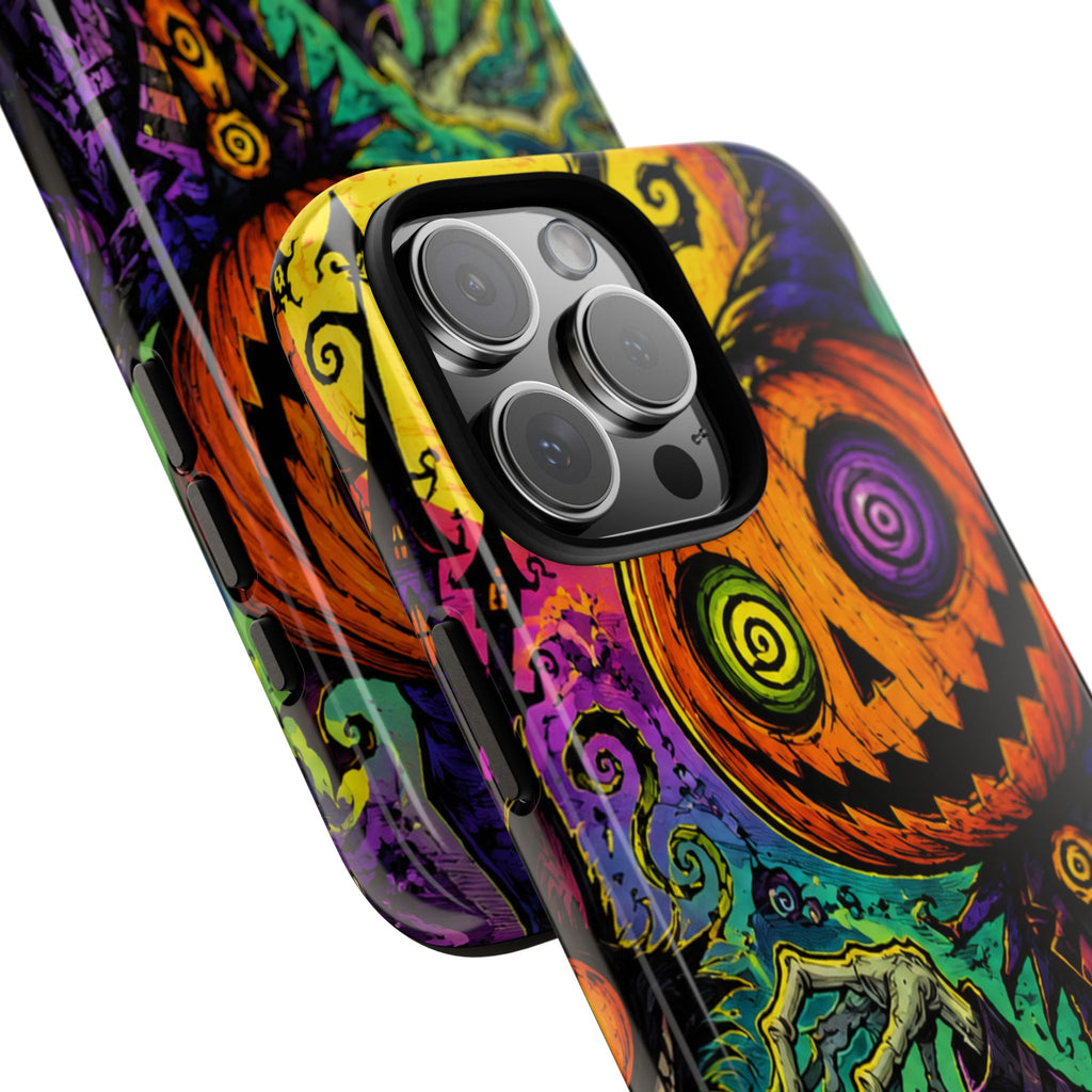 Halloween Pumpkin Skull Phone Case — Psychedelic Jack-o'-Lantern Tough Case