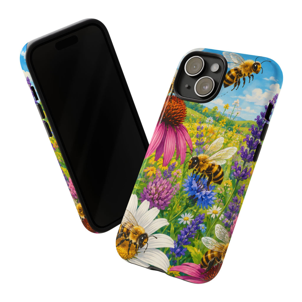 Bee Meadow Phone Case — Floral Honeybee Protective Cover