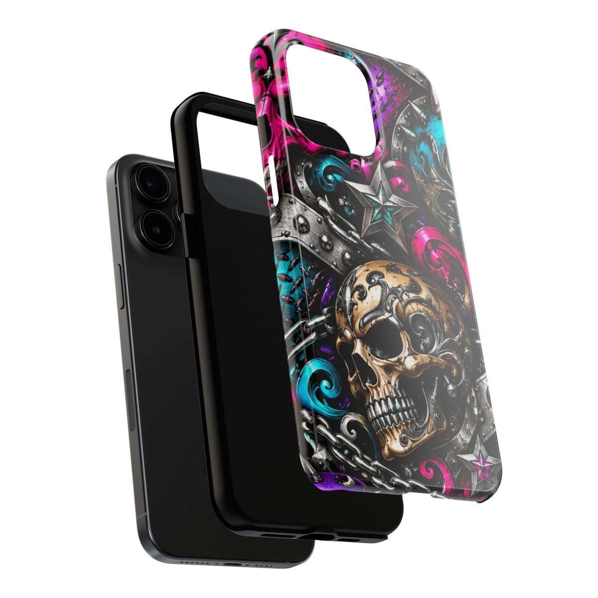 Skull & Stars Tough Phone Case | Colorful Gothic Skull Phone Case