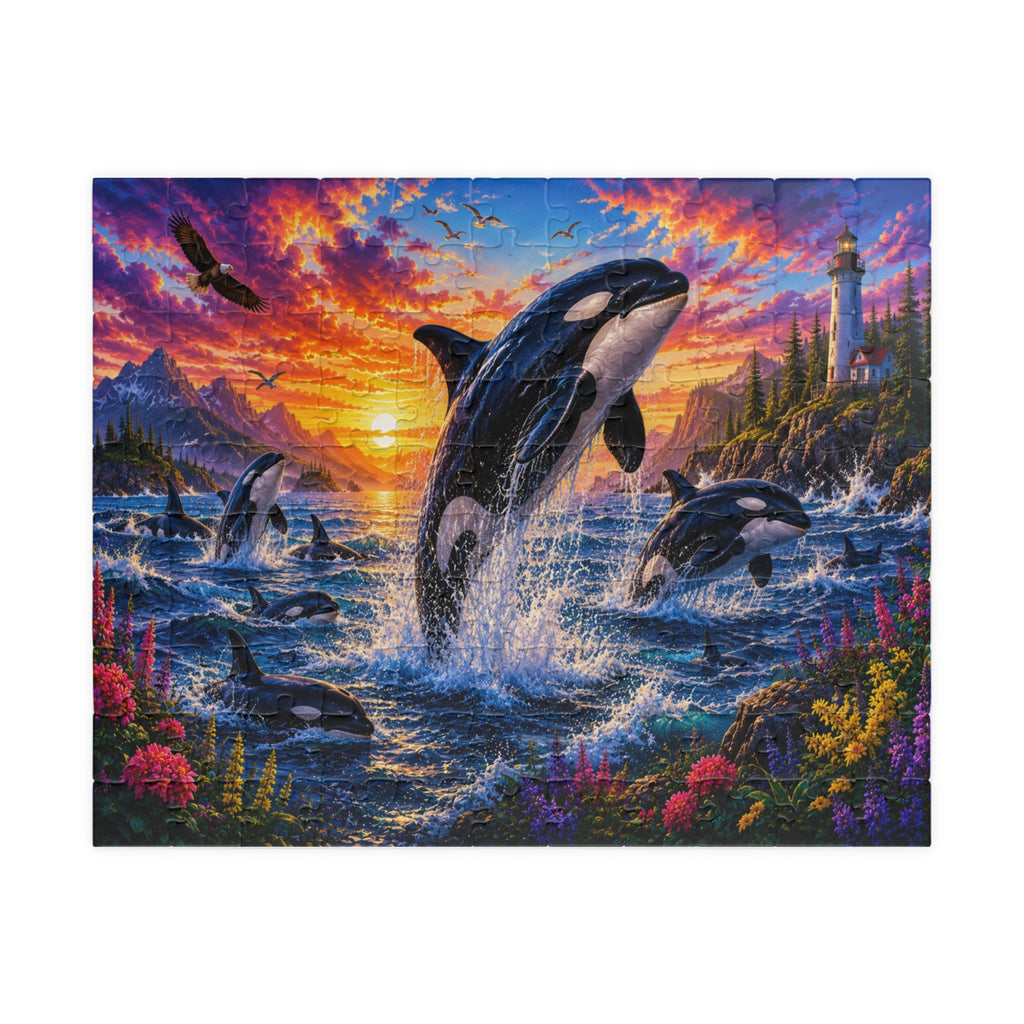 Orca Sunset Splash Puzzle | 252-1014 Piece Jigsaw