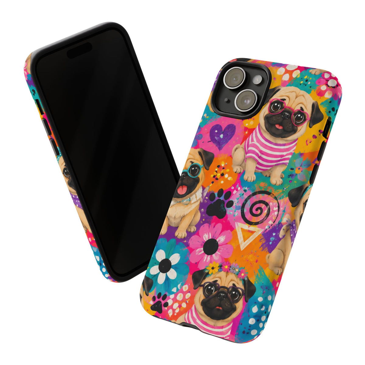 Pug Pop Art Phone Case — Colorful Pug Pattern Tough Case