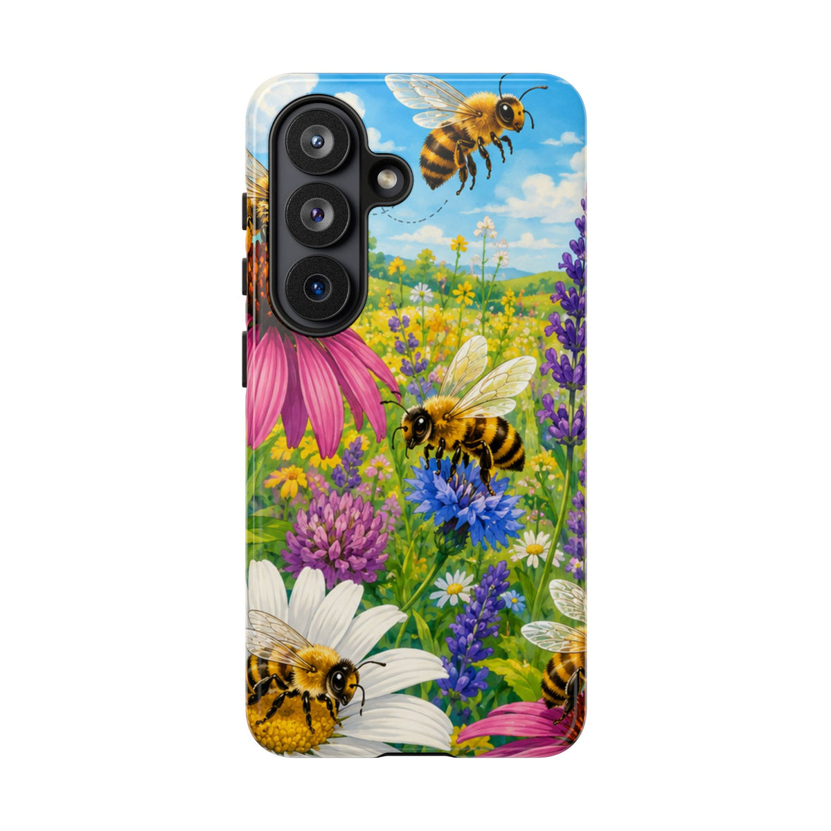 Bee Meadow Phone Case — Floral Honeybee Protective Cover