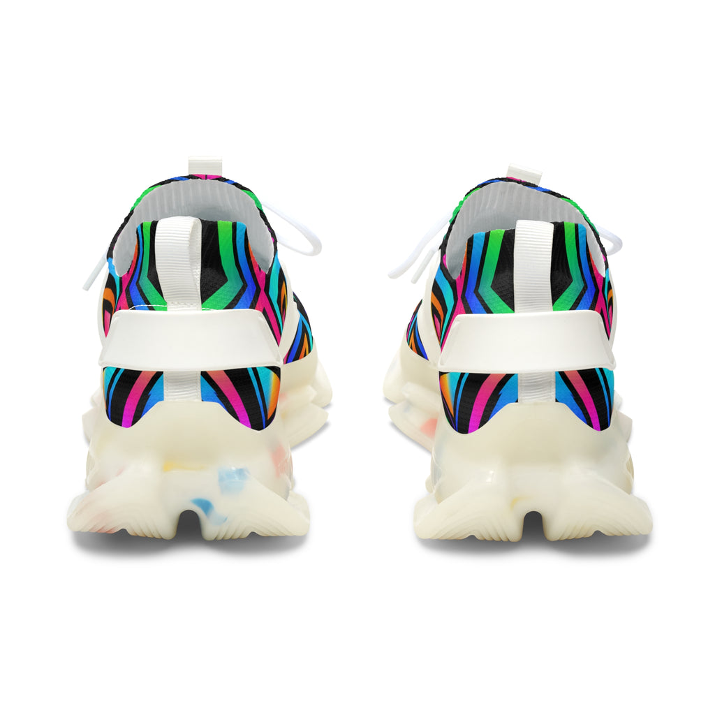 Women’s Mesh Sneakers — Colorful Geometric Tribal Pattern Athletic Shoes