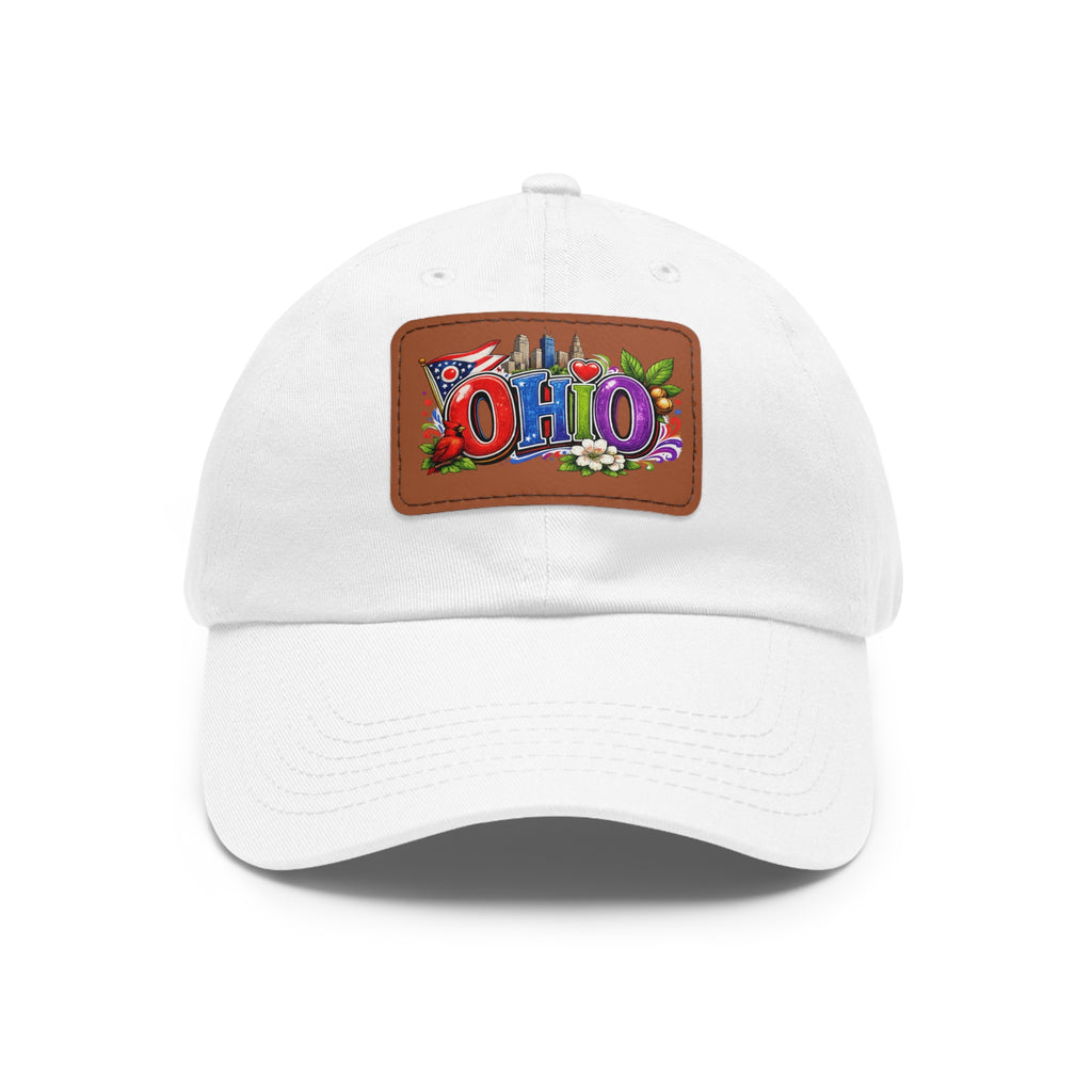 Ohio Patch Dad Hat | Leather Rectangle State Patch