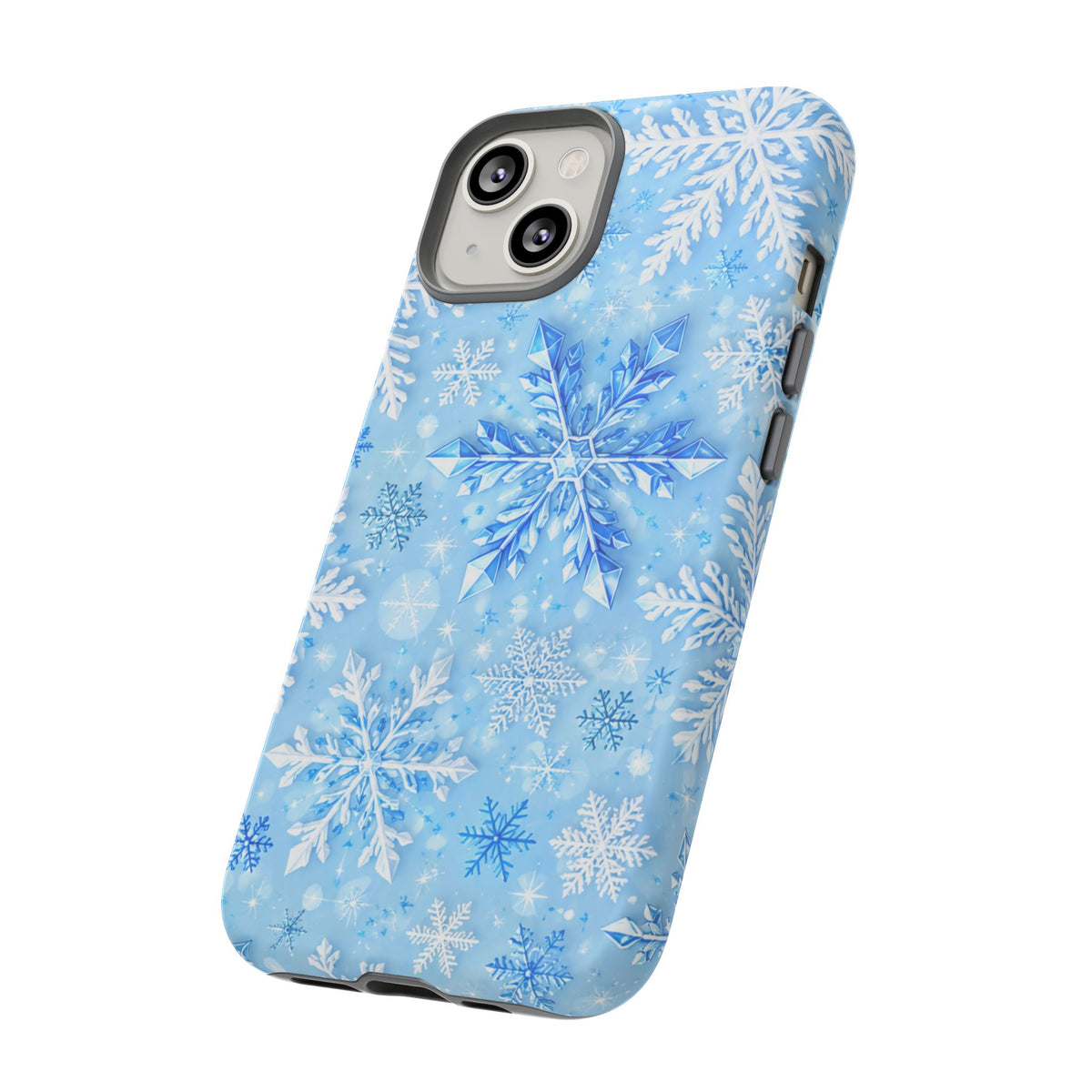 Winter Snowflake Tough Phone Case — Blue Holiday Protective Cover