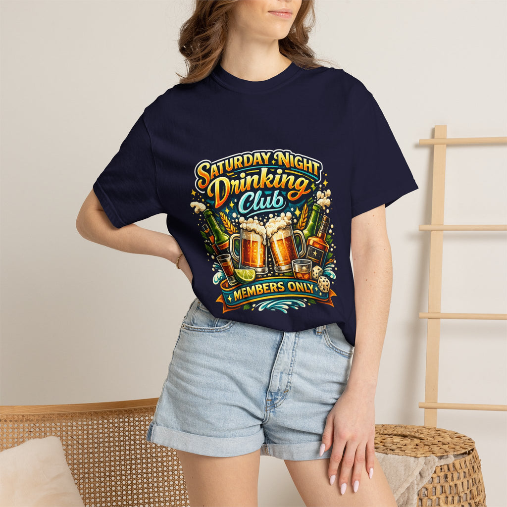Saturday Night Drinking Club T-shirt | Beer Glasses, Bottles, Members Only