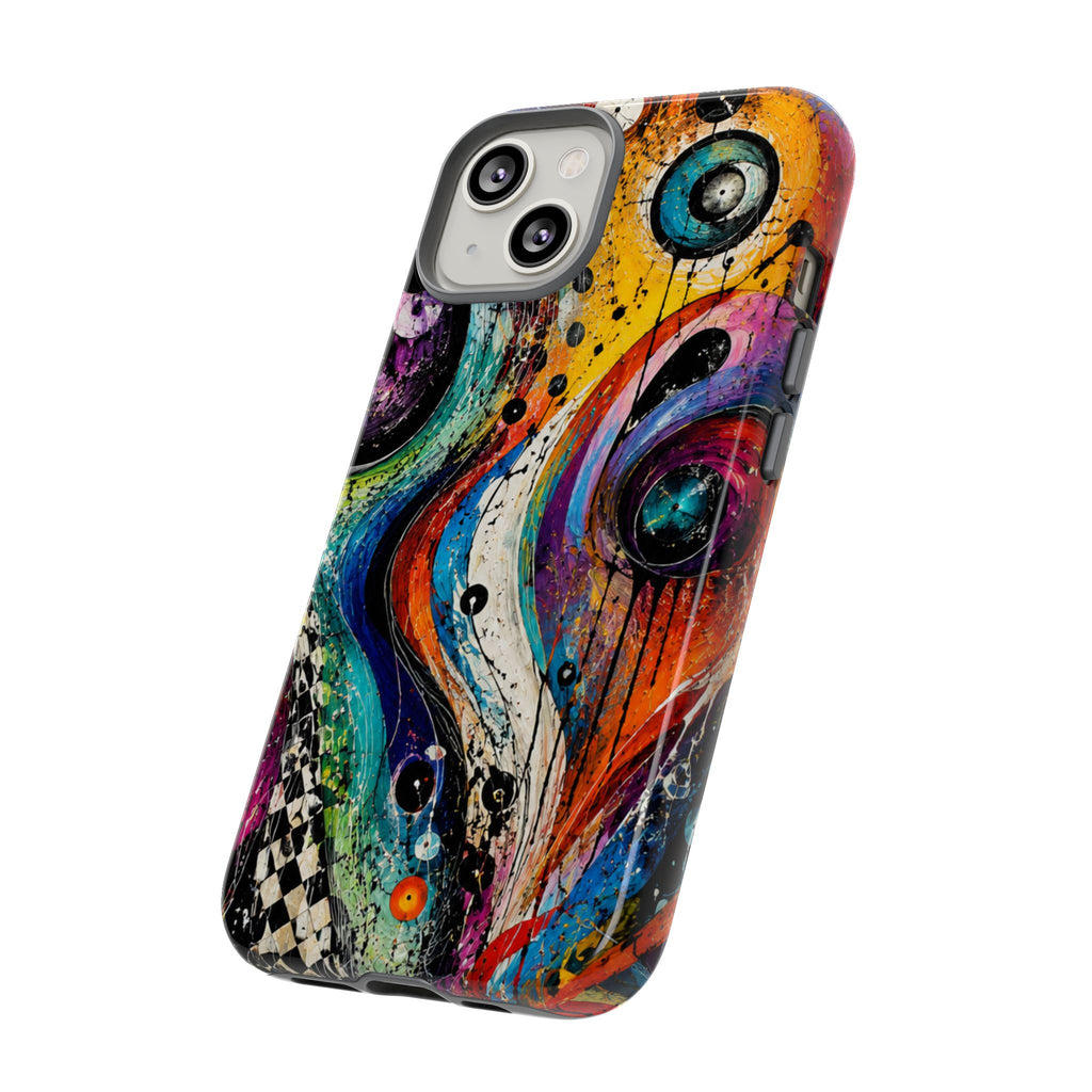 Abstract Cosmic Swirl Phone Case — Colorful Artistic iPhone Tough Case