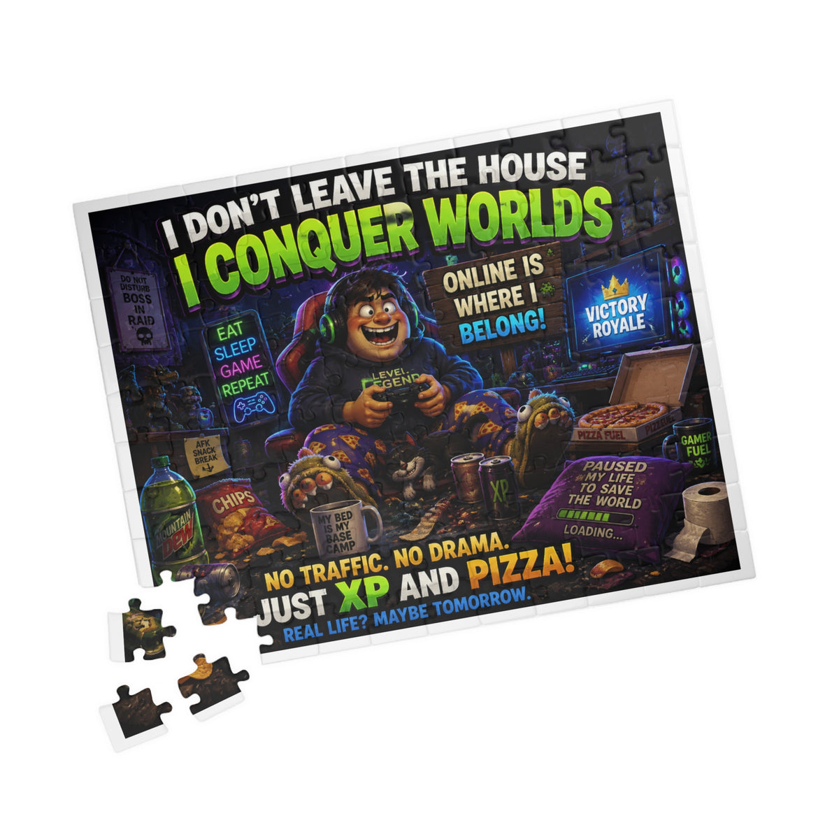I Conquer Worlds Gamer Puzzle | 520 Piece Video Game Jigsaw