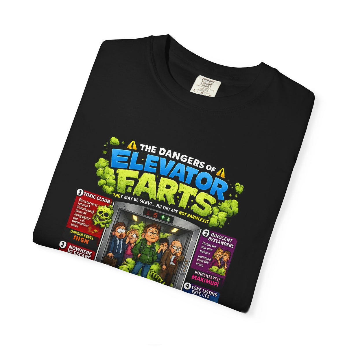 Elevator Farts chart T-shirt | Funny Bathroom Humor Tee