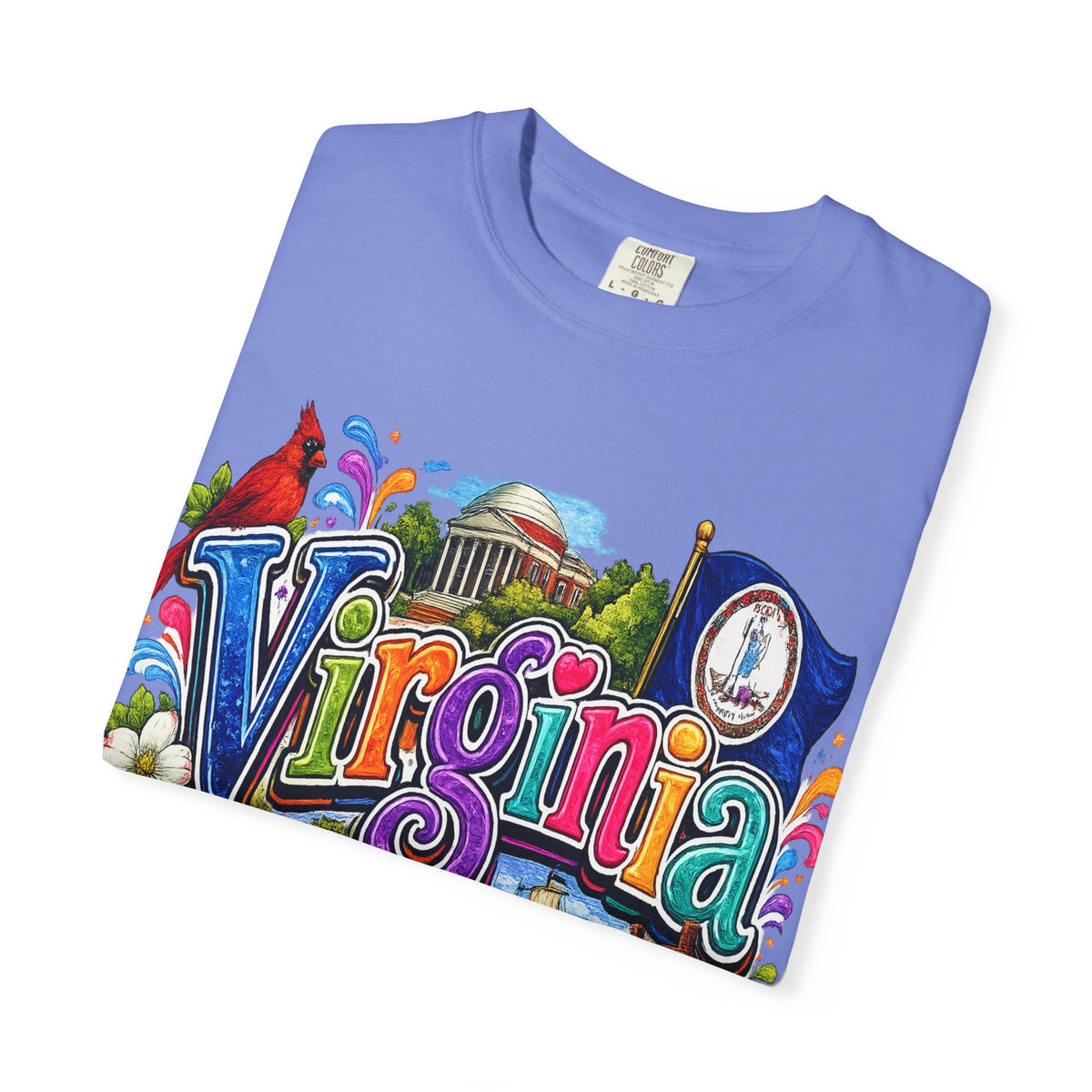 Virginia Vintage Postcard T-Shirt | State Scenic Illustration