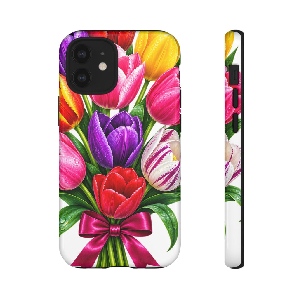 Bright Tulip Bouquet Tough Case | Floral Phone Case, Spring Flowers