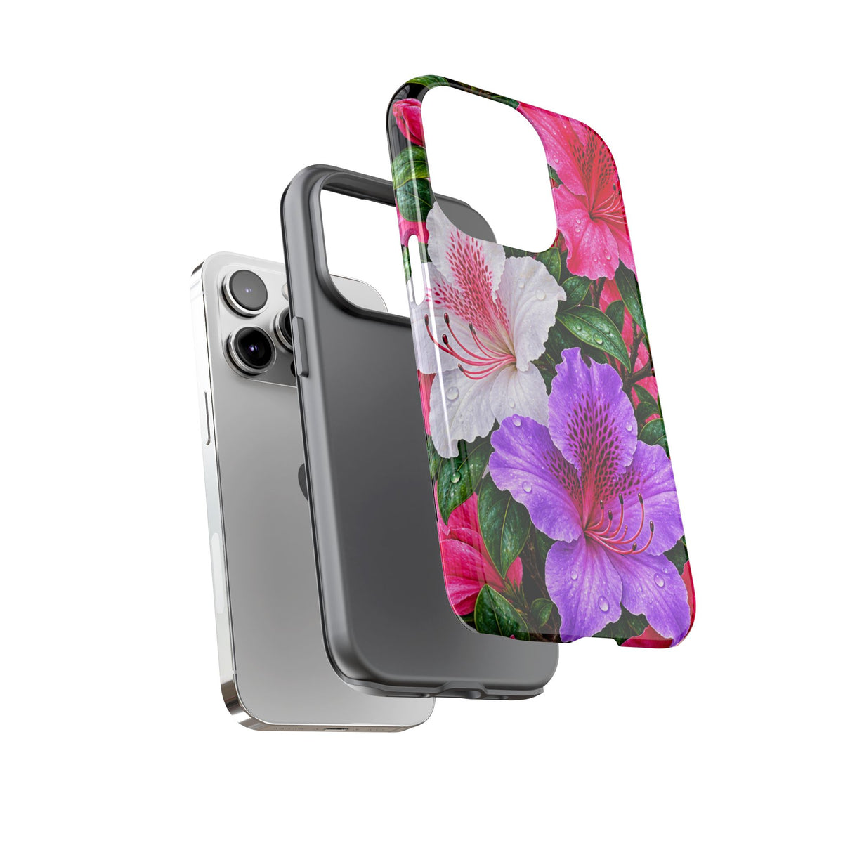 Floral Azalea Phone Case — Vibrant Pink & Purple Blossom Protection