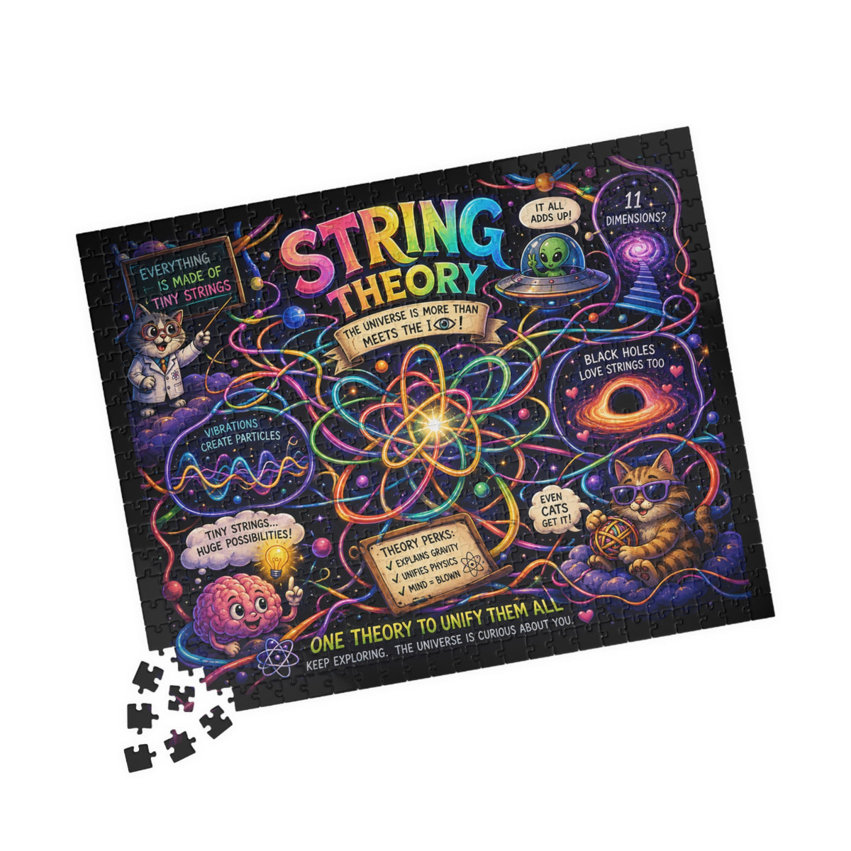 String Theory Illustrated Puzzle 520 Piece | Science Art Jigsaw