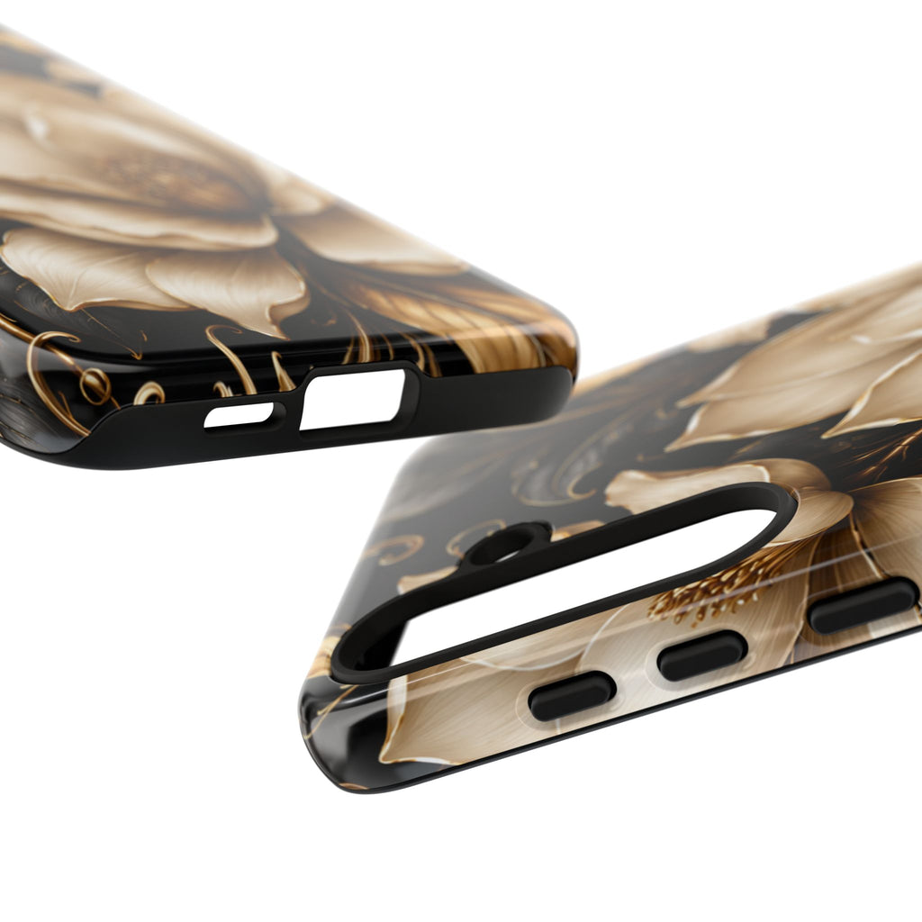 Floral Tough Case — Elegant Gold Magnolia Phone Case