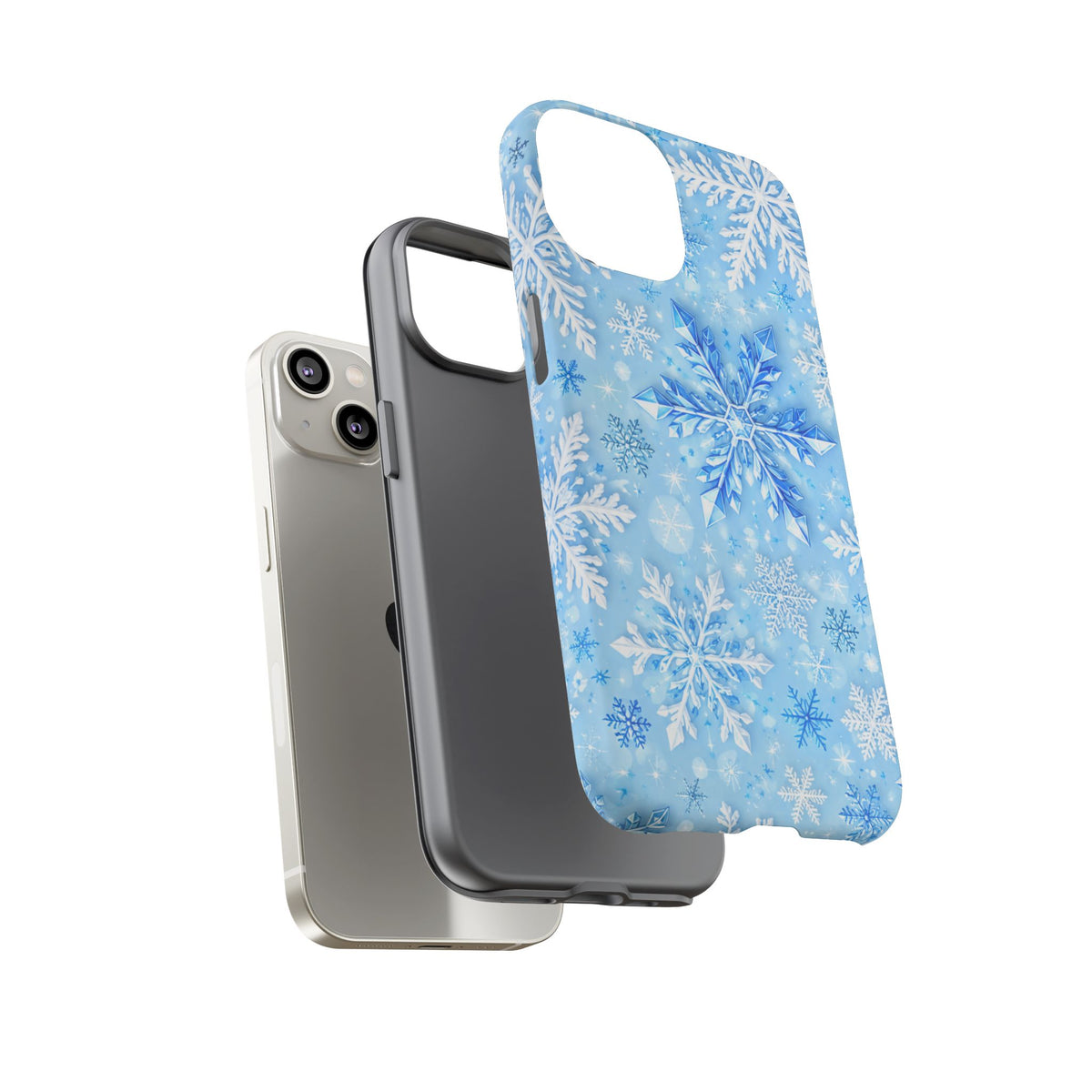 Winter Snowflake Tough Phone Case — Blue Holiday Protective Cover