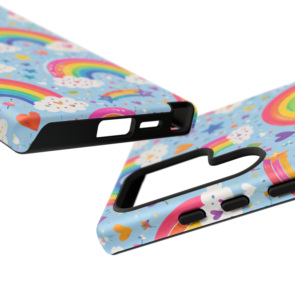 Rainbow Clouds Phone Case — Cute Pastel Rainbow Pattern Tough Case