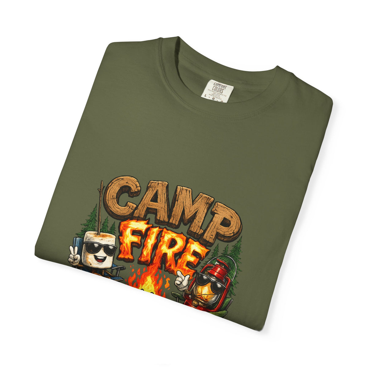 Campfire Gang T-Shirt | Camping Cartoon S'mores Bonfire Design