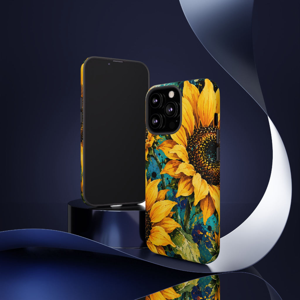Sunflower Art Phone Case — Vibrant Yellow Floral Tough Case
