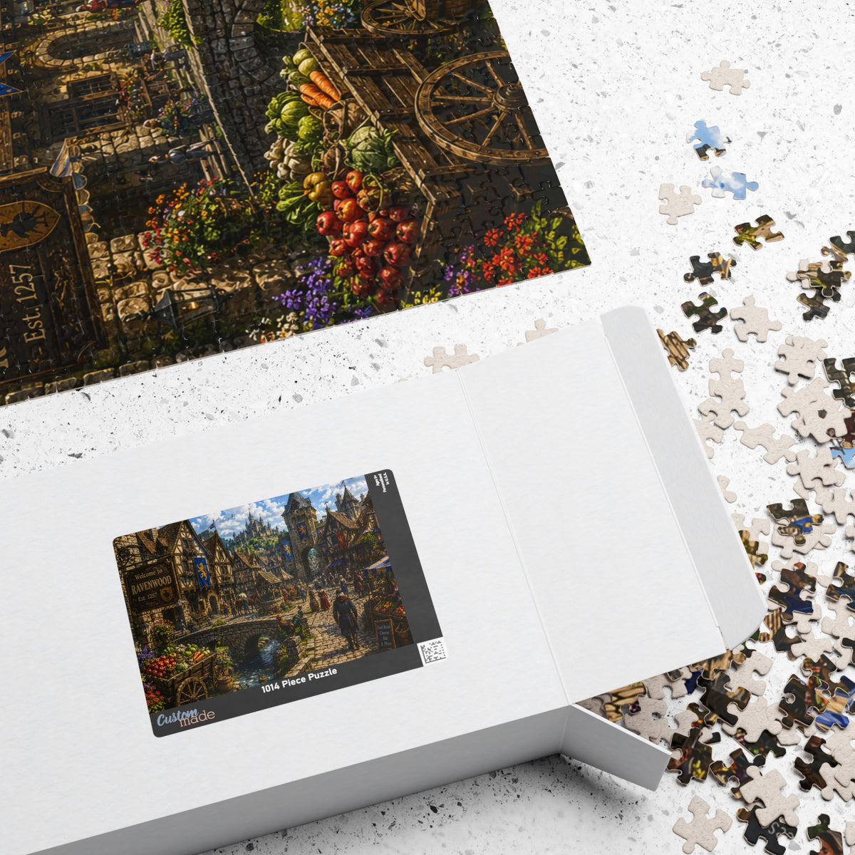 Medieval Market Village Puzzle 520-piece | Ravenwood Fantasy Scene