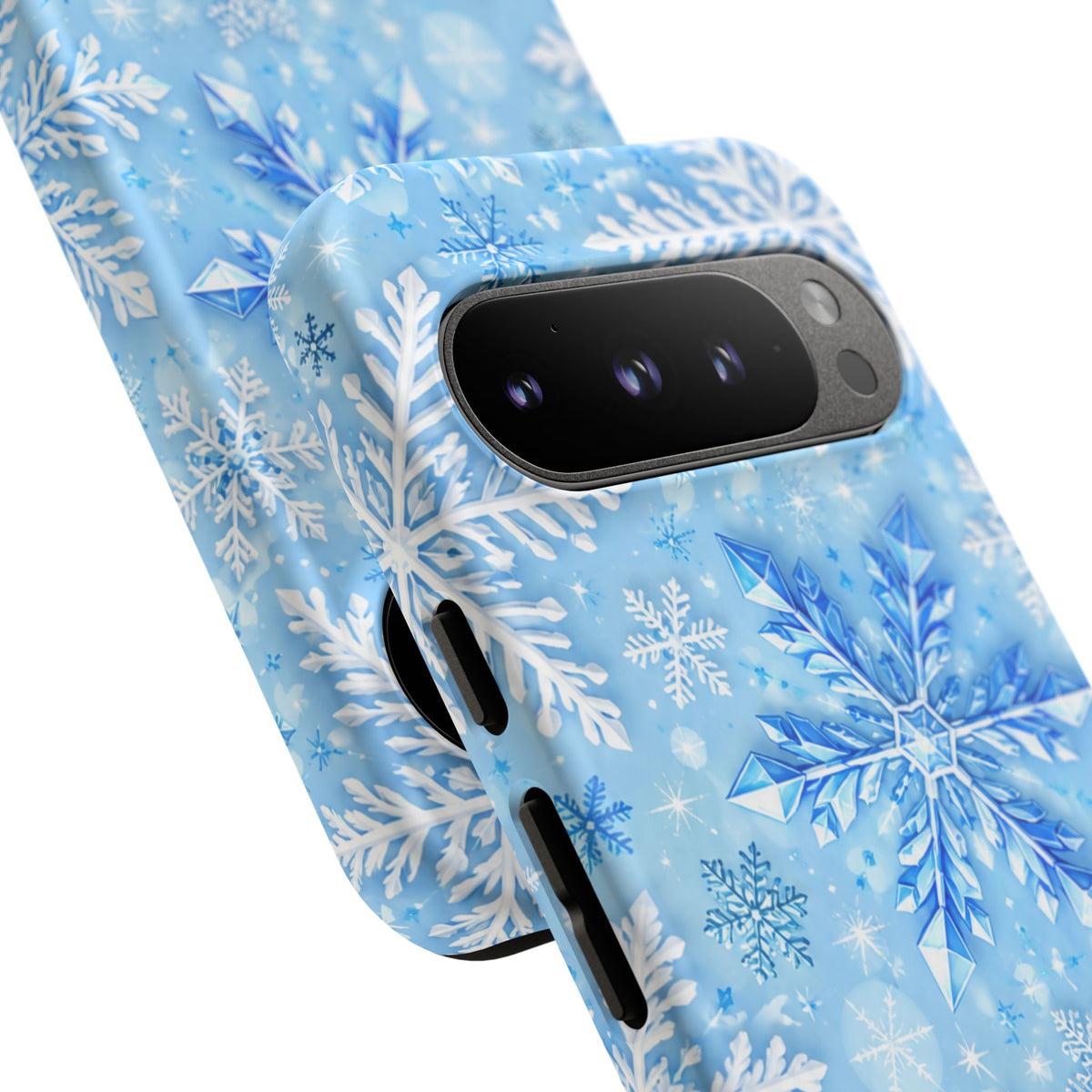 Winter Snowflake Tough Phone Case — Blue Holiday Protective Cover