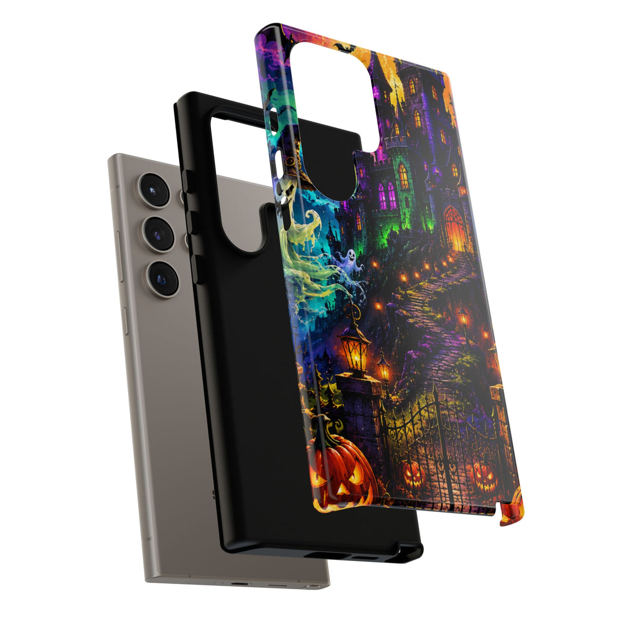 Halloween Haunted Castle Phone Case — Spooky Pumpkin & Ghost Tough Case