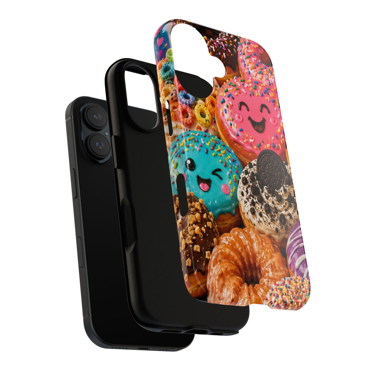 Donut Smile Tough Phone Case — Cute Colorful Desserts Protective Cover
