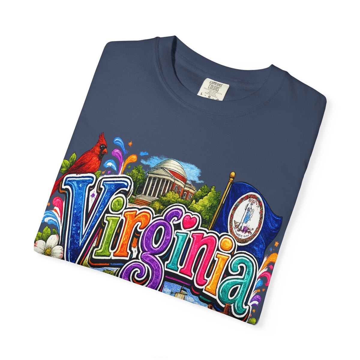 Virginia Vintage Postcard T-Shirt | State Scenic Illustration