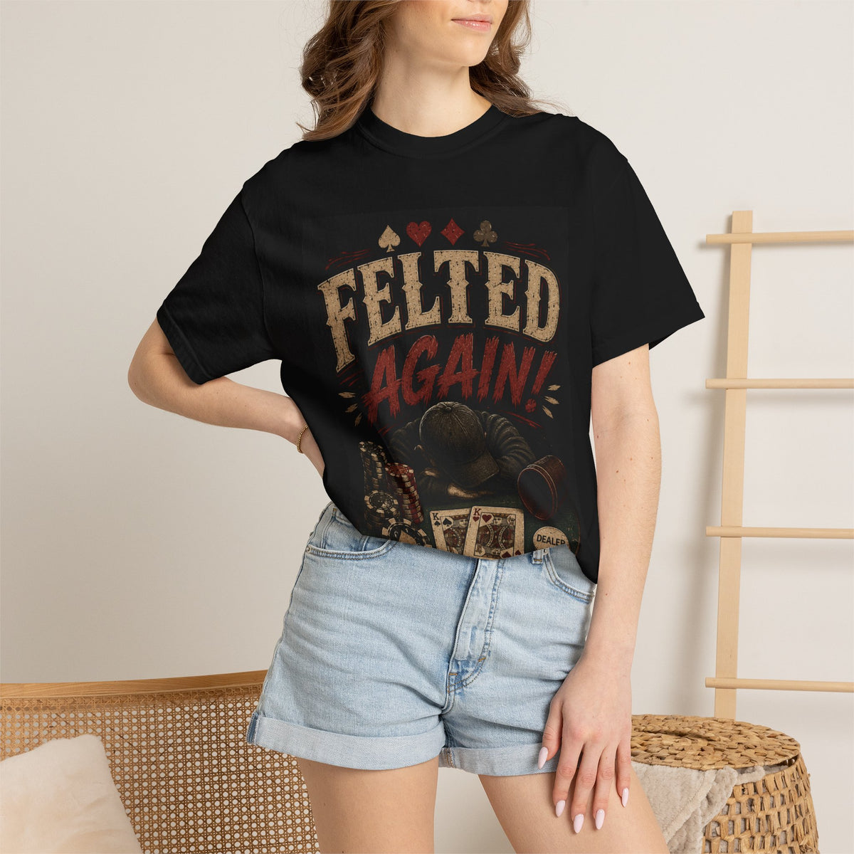 Felted Again Poker Chips T-shirt | Casino Cards, Vintage Gamble