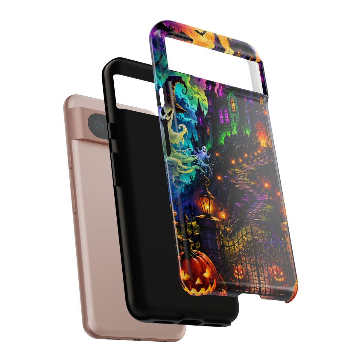 Halloween Haunted Castle Phone Case — Spooky Pumpkin & Ghost Tough Case