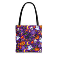 Halloween Pattern Tote Bag — Cute Ghosts, Pumpkins & Skulls All-Over Print