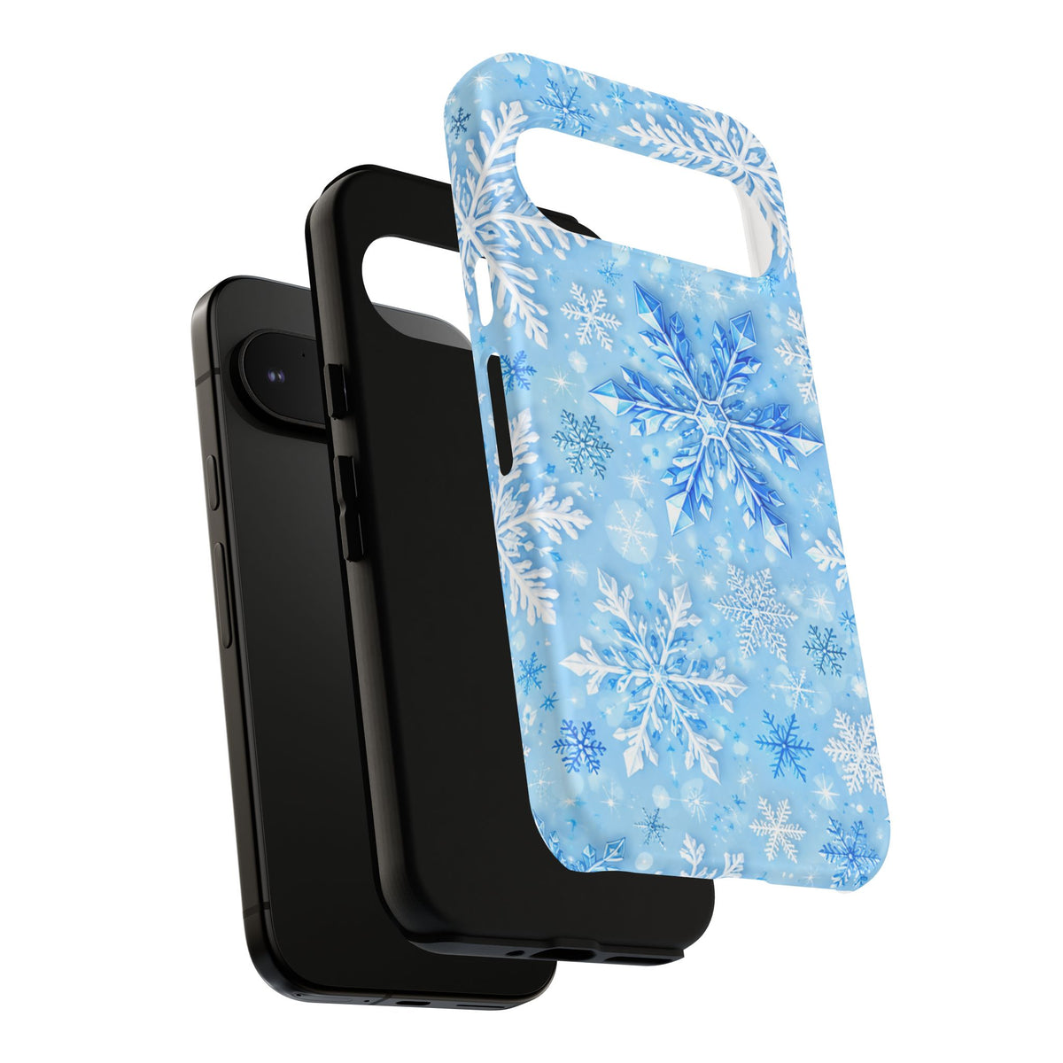 Winter Snowflake Tough Phone Case — Blue Holiday Protective Cover