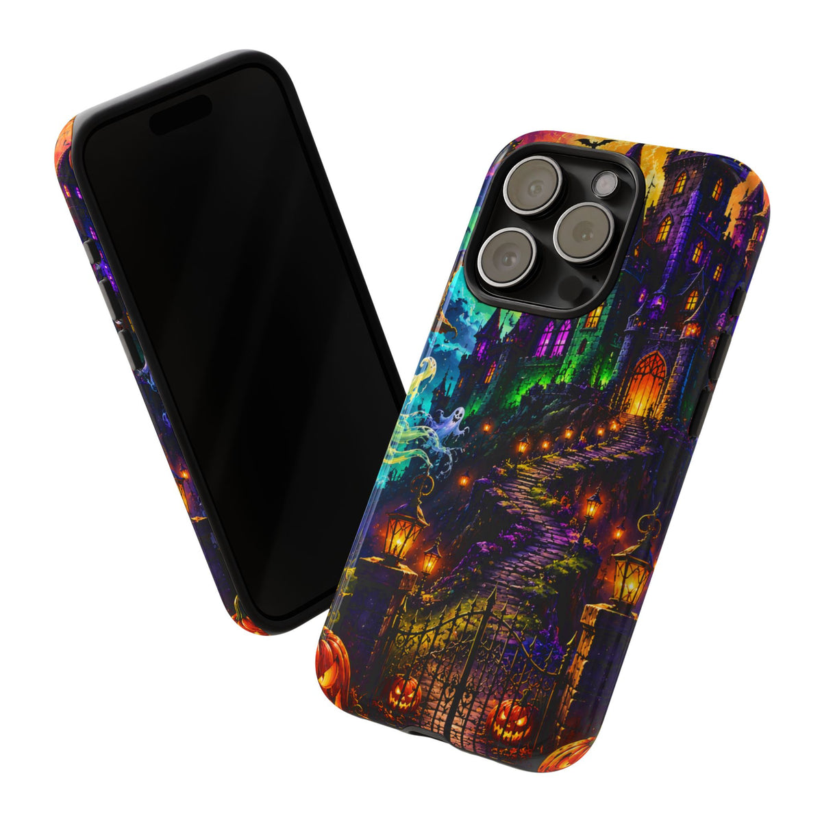 Halloween Haunted Castle Phone Case — Spooky Pumpkin & Ghost Tough Case