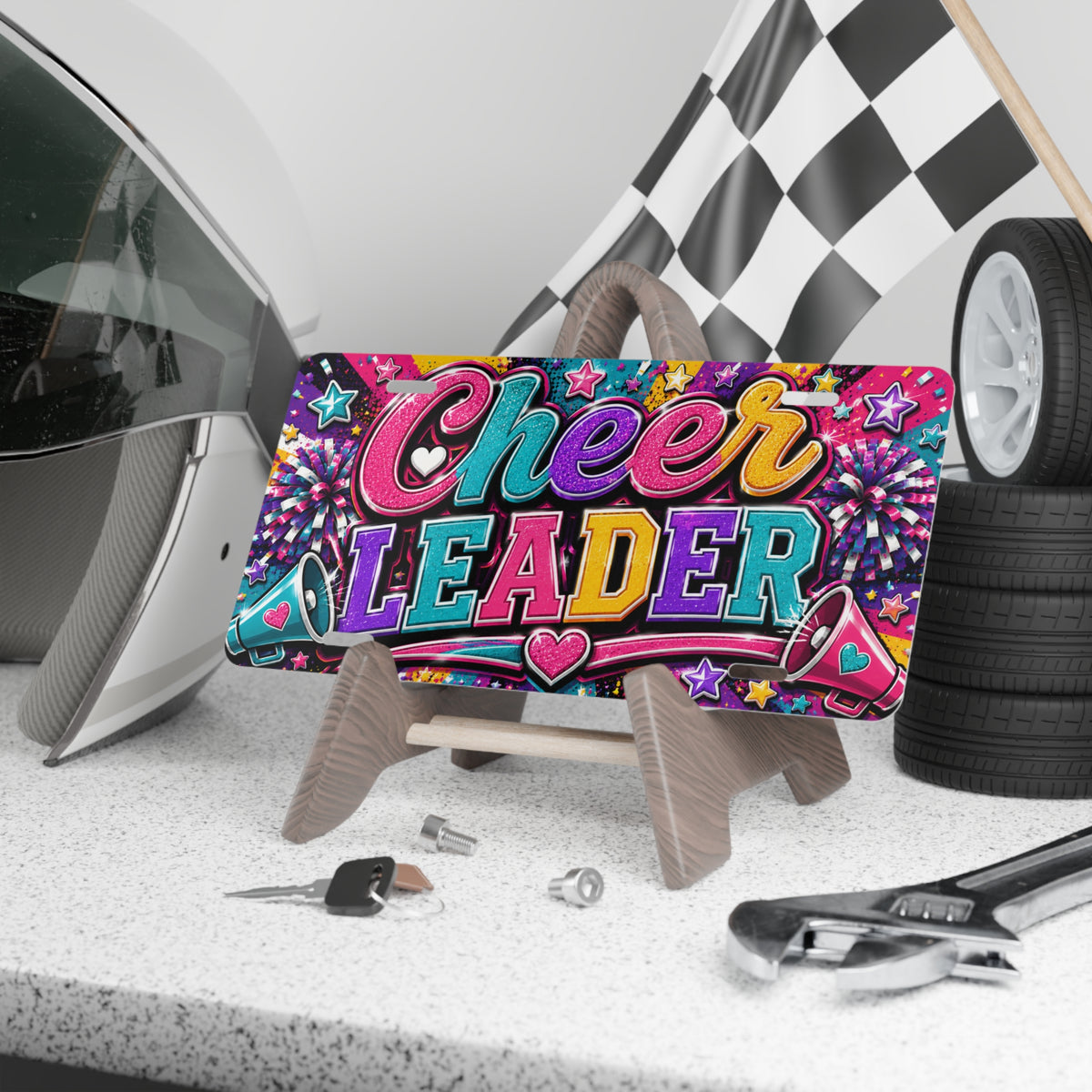 Cheer Leader Vanity Plate | Colorful Cheerleader License Plate