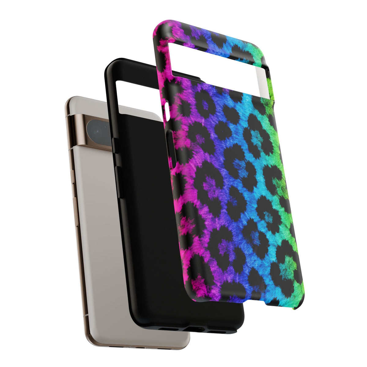 Neon Rainbow Leopard Tough Case – Colorful Animal Print Phone Cover