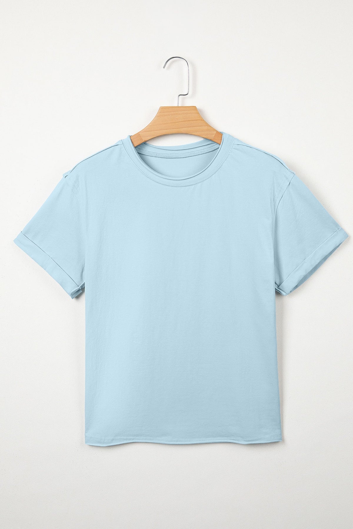 Solid Exposed Seam Short Sleeve T-Shirt