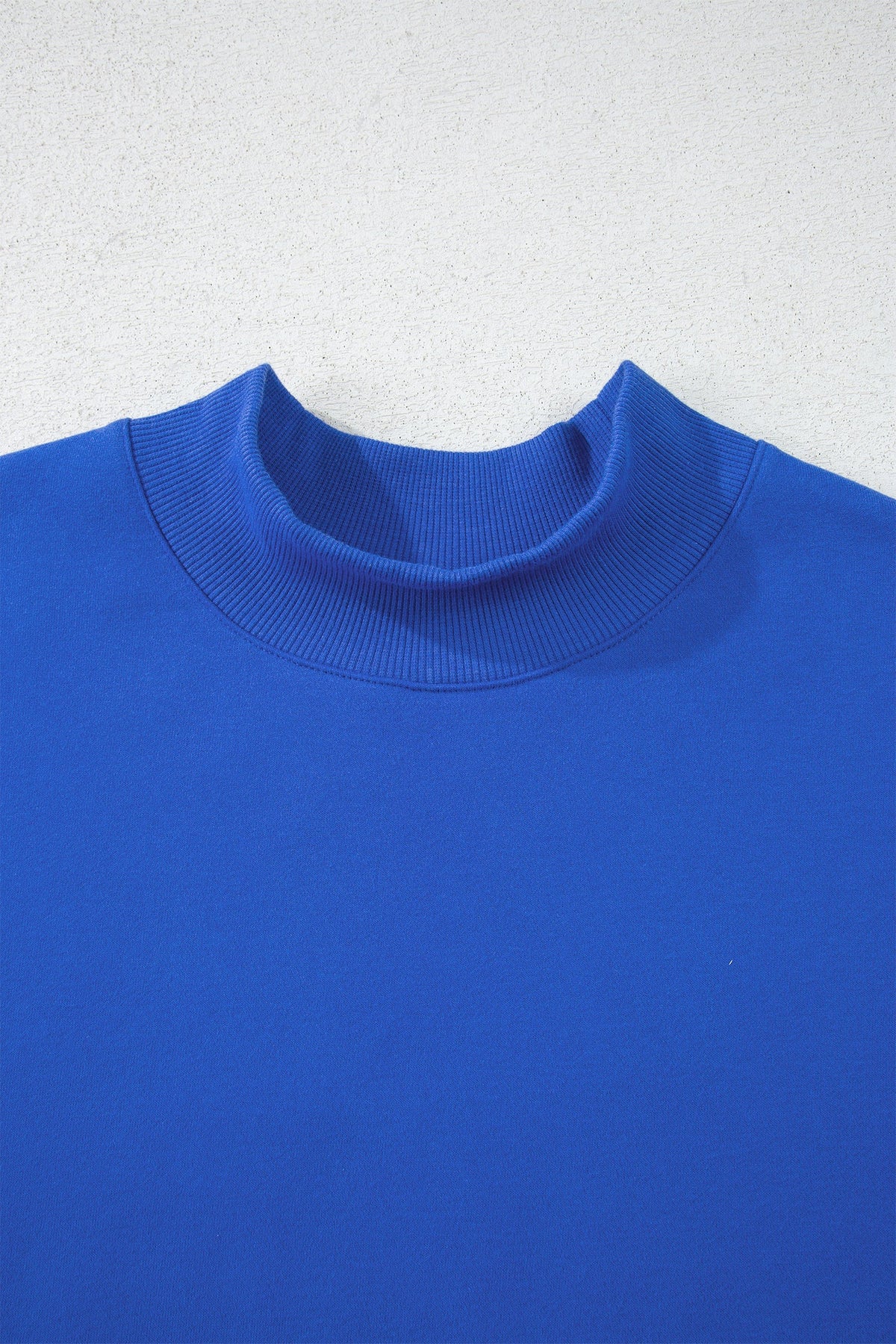 Solid Mock Neck Oversized Sweatshirt