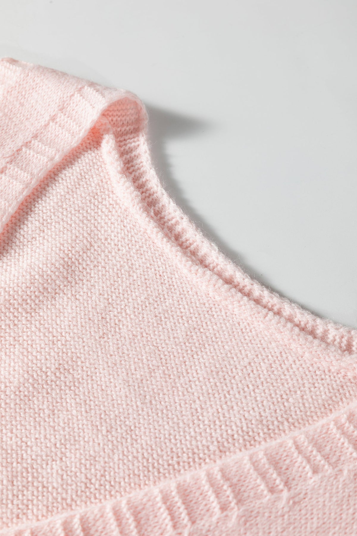 Solid Ribbed Trim Deep V-Neck Sleeveless Tunic Sweater